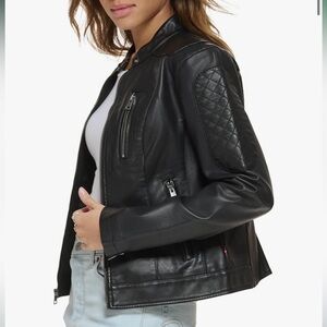 NWOT Levi's womens Faux Leather Motocross Racer Jacket